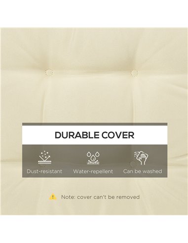 Outsunny Replacement Dining Chair Seat Pad, Garden Seat Cushion with Ties, 40 x 40cm, Cream White 84G-017V70CW