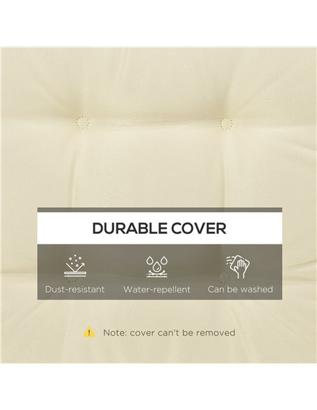 Outsunny Replacement Dining Chair Seat Pad, Garden Seat Cushion with Ties, 40 x 40cm, Cream White 84G-017V70CW - pic 63430 | FastDaddyshop