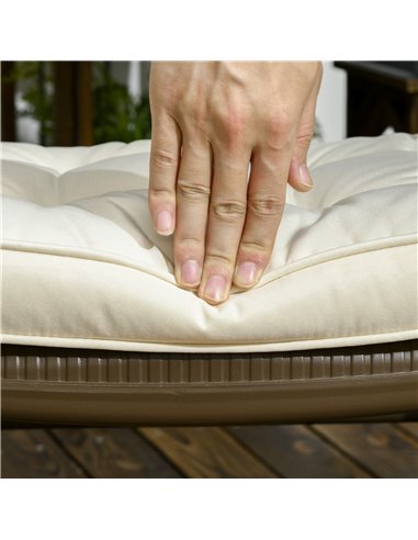 Outsunny Replacement Dining Chair Seat Pad, Garden Seat Cushion with Ties, 40 x 40cm, Cream White 84G-017V70CW