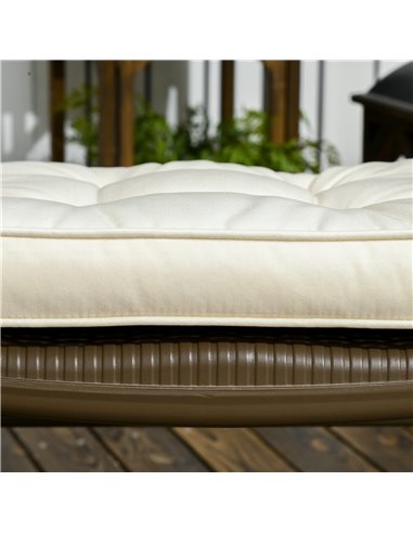 Outsunny Replacement Dining Chair Seat Pad, Garden Seat Cushion with Ties, 40 x 40cm, Cream White 84G-017V70CW
