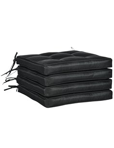 Outsunny Replacement Dining Chair Seat Pad, Garden Seat Cushion with Ties, 40 x 40cm, Black 84G-017V70BK
