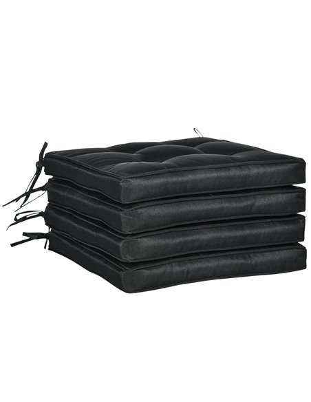 Outsunny Replacement Dining Chair Seat Pad, Garden Seat Cushion with Ties, 40 x 40cm, Black 84G-017V70BK - pic 63435 | FastDaddyshop