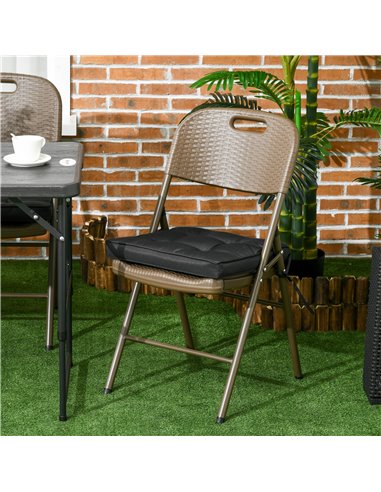 Outsunny Replacement Dining Chair Seat Pad, Garden Seat Cushion with Ties, 40 x 40cm, Black 84G-017V70BK