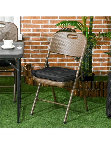 Outsunny Replacement Dining Chair Seat Pad, Garden Seat Cushion with Ties, 40 x 40cm, Black 84G-017V70BK - pic 63436 | FastDaddyshop