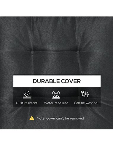 Outsunny Replacement Dining Chair Seat Pad, Garden Seat Cushion with Ties, 40 x 40cm, Black 84G-017V70BK