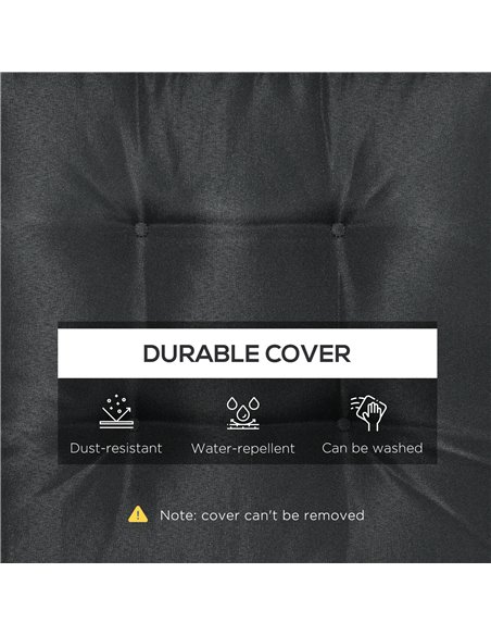 Outsunny Replacement Dining Chair Seat Pad, Garden Seat Cushion with Ties, 40 x 40cm, Black 84G-017V70BK - pic 63439 | FastDaddyshop