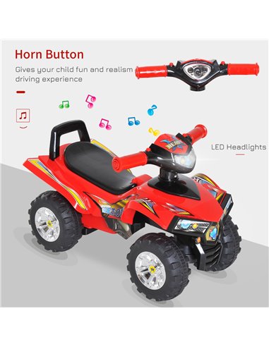 HOMCOM Kids Ride On Quad Bike, 60Lx38Wx42H cm-Red