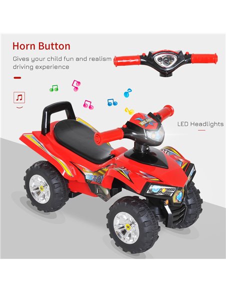 HOMCOM Kids Ride On Quad Bike, 60Lx38Wx42H cm-Red - pic 6344 | FastDaddyshop
