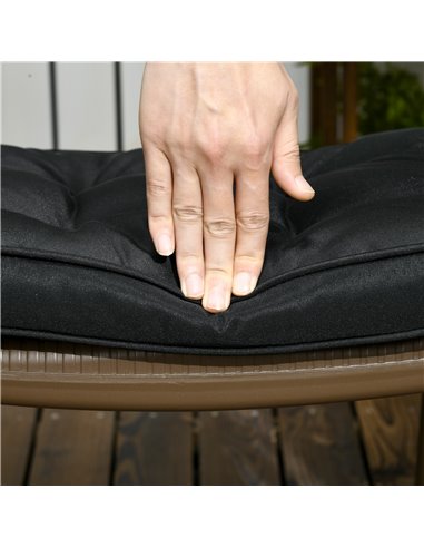 Outsunny Replacement Dining Chair Seat Pad, Garden Seat Cushion with Ties, 40 x 40cm, Black 84G-017V70BK