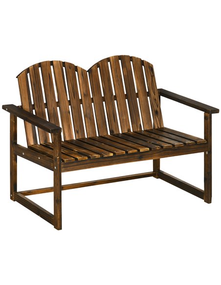 Outsunny Outdoor Wooden Garden Bench, Carbonised Finish 84G-106V00DW - pic 63444 | FastDaddyshop