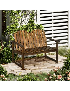 Outsunny Outdoor Wooden Garden Bench, Carbonised Finish 84G-106V00DW 2