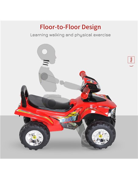 HOMCOM Kids Ride On Quad Bike, 60Lx38Wx42H cm-Red - pic 6345 | FastDaddyshop