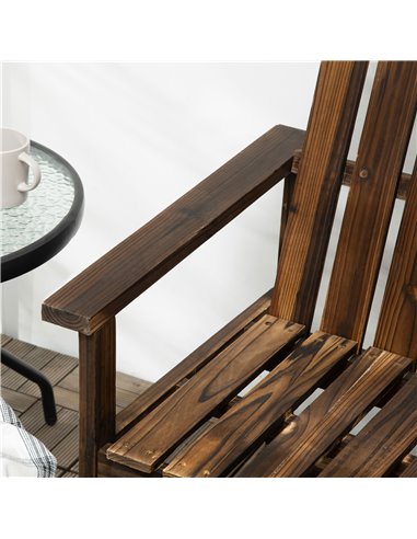Outsunny Outdoor Wooden Garden Bench, Patio Loveseat Chair with Slatted Backrest and Smooth Armrests for Two People, for Yard La