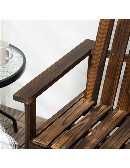 Outsunny Outdoor Wooden Garden Bench, Patio Loveseat Chair with Slatted Backrest and Smooth Armrests for Two People, for Yard La - pic 63451 | FastDaddyshop