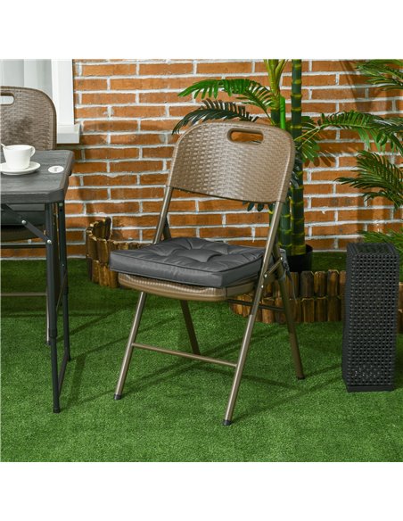 Outsunny Replacement Garden Seat Cushion, 40 x 40cm, Comfortable with Ties for Dining Chairs, Grey 84G-017V70GY - pic 63454 | FastDaddyshop