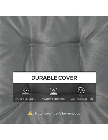 Outsunny Replacement Garden Seat Cushion, 40 x 40cm, Comfortable with Ties for Dining Chairs, Grey 84G-017V70GY