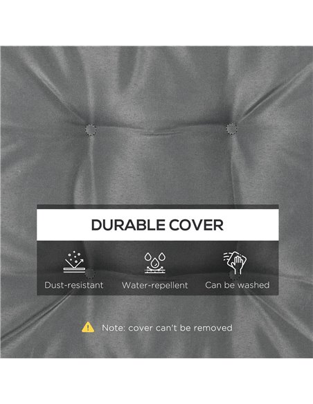 Outsunny Replacement Garden Seat Cushion, 40 x 40cm, Comfortable with Ties for Dining Chairs, Grey 84G-017V70GY - pic 63457 | FastDaddyshop