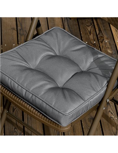 Outsunny Replacement Garden Seat Cushion, 40 x 40cm, Comfortable with Ties for Dining Chairs, Grey 84G-017V70GY