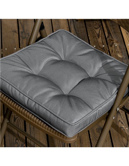 Outsunny Replacement Garden Seat Cushion, 40 x 40cm, Comfortable with Ties for Dining Chairs, Grey 84G-017V70GY - pic 63459 | FastDaddyshop