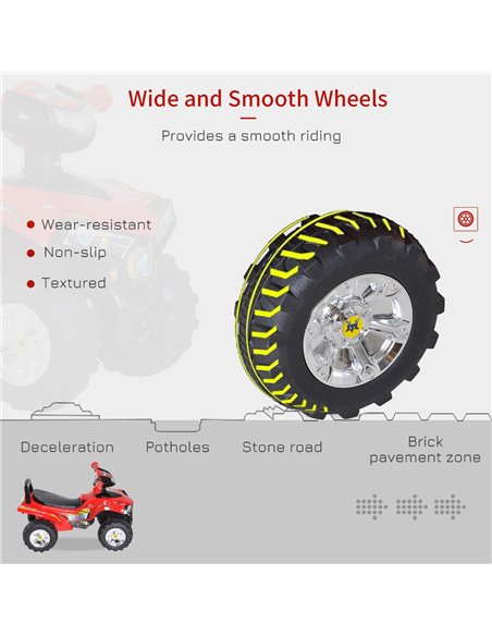 HOMCOM Kids Ride On Quad Bike, 60Lx38Wx42H cm-Red - pic 6347 | FastDaddyshop