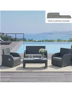 Outsunny 3 Piece Garden Seat Cushion Pads, Dark Grey 84B-865V70CG 2