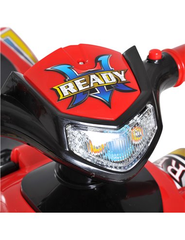 HOMCOM Kids Ride On Quad Bike, 60Lx38Wx42H cm-Red