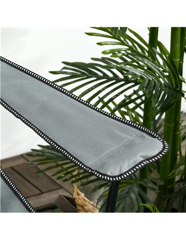 Outsunny Reclining Garden Chair, Foldable with Footrest, Adjustable Backrest, Headrest, Cup Holder, Carry Bag, Grey 84G-152V00GY