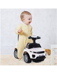 Homcom 3-in-1 Ride On Car Foot To Floor with Horn White 2