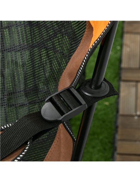 Outsunny Foldable Reclining Garden Chairs with Footrest and Adjustable Backrest, Portable Camping Chair with Headrest, Cup Holde - pic 63505 | FastDaddyshop