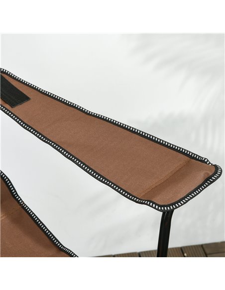 Outsunny Foldable Reclining Garden Chairs with Footrest and Adjustable Backrest, Portable Camping Chair with Headrest, Cup Holde - pic 63506 | FastDaddyshop