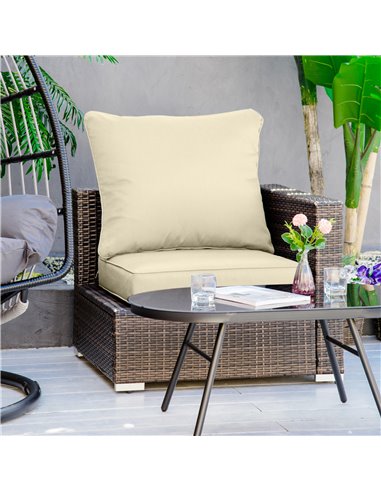 Outsunny Outdoor Seat and Back Cushion Set Patio Deep Seating Chair Replacement Cushion 84B-941V71BG