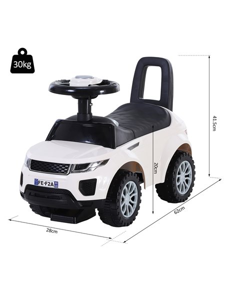 HOMCOM 3-in-1 Ride On Car Foot To Floor Slider Toddler w/ Horn Steering Wheel NO POWER Manual Under Seat Storage Safe Design Whi - pic 6351 | FastDaddyshop