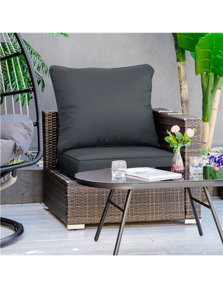 Outsunny Outdoor Seat Cushion W/ Back Patio Deep Seating Chair Replacement Cushion 84B-941V71CG - pic 63517 | FastDaddyshop
