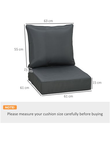 Outsunny Outdoor Seat Cushion W/ Back Patio Deep Seating Chair Replacement Cushion 84B-941V71CG