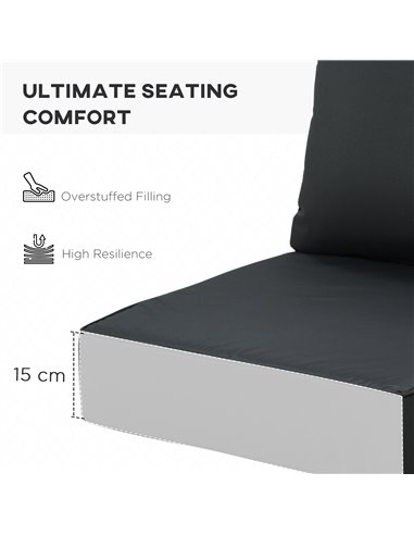 Outsunny Patio Chair Cushion Set, Deep Seating Replacement Cushions for Outdoor Furniture, Comfortable 84B-941V71BK