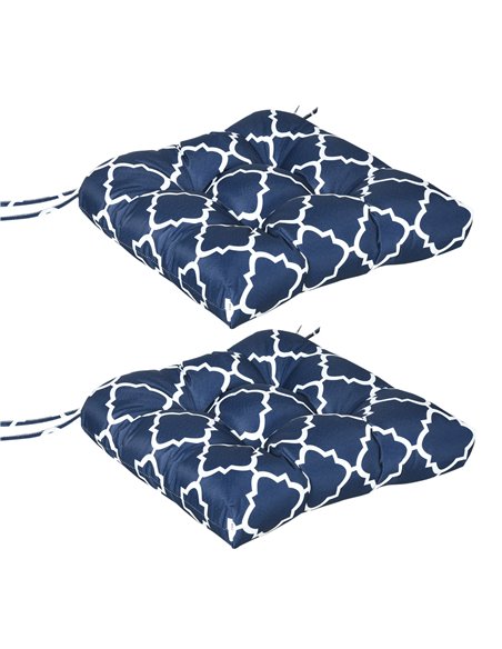 Outsunny Garden Chair Cushions, Set of 2, Blue 84G-165V00MX - pic 63534 | FastDaddyshop