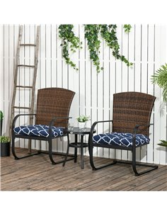 Outsunny Garden Chair Cushions, Set of 2, Blue 84G-165V00MX 2