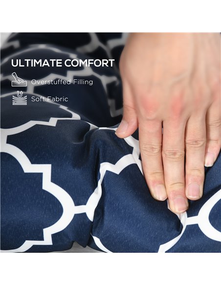 Outsunny Garden Chair Cushions, Set of 2, Tufted Design with Ties, Indoor/Outdoor Seat Pads for Patio Furniture, Blue 84G-165V00 - pic 63537 | FastDaddyshop