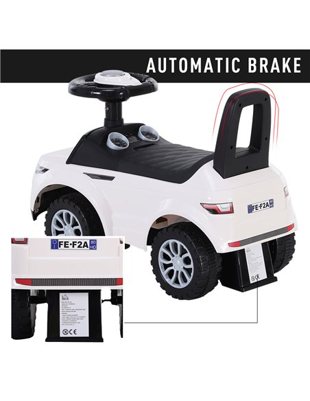 HOMCOM 3-in-1 Ride On Car Foot To Floor Slider Toddler w/ Horn Steering Wheel NO POWER Manual Under Seat Storage Safe Design Whi - pic 6354 | FastDaddyshop