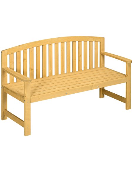 Outsunny 2 Seater Wooden Garden Bench with Armrest, Outdoor Furniture Chair for Park, Balcony, Orange 84B-634V00OG - pic 63543 | FastDaddyshop