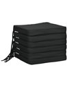 Outsunny Garden Chair Cushions, Set of 6, Dining Seat Pads with Straps, Removable for Indoor/Outdoor Use, Black 84B-307V70BK