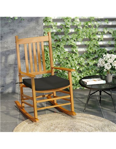 Outsunny Garden Chair Cushions, Set of 6, Dining Seat Pads with Straps, Removable for Indoor/Outdoor Use, Black 84B-307V70BK