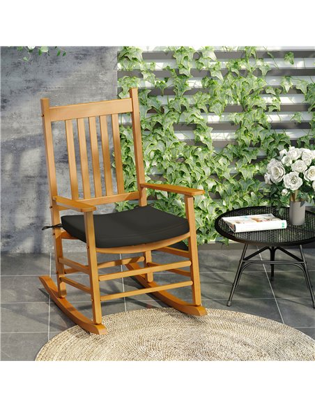 Outsunny Garden Chair Cushions, Set of 6, Dining Seat Pads with Straps, Removable for Indoor/Outdoor Use, Black 84B-307V70BK - pic 63553 | FastDaddyshop