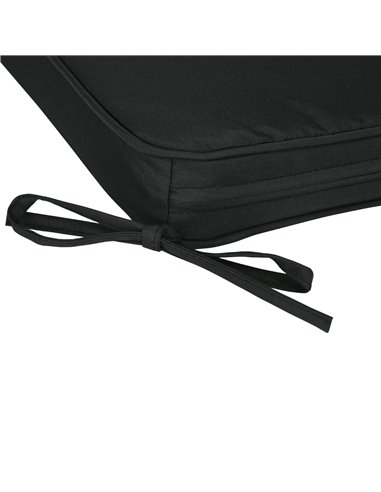 Outsunny Garden Chair Cushions, Set of 6, Dining Seat Pads with Straps, Removable for Indoor/Outdoor Use, Black 84B-307V70BK