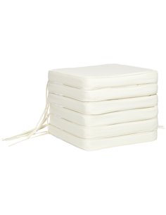 Outsunny Chair Cushions Set of 6, Comfortable Seat Pads for Garden Chairs, 42Lx42Wx5T cm, Cream White 84B-307V70CW