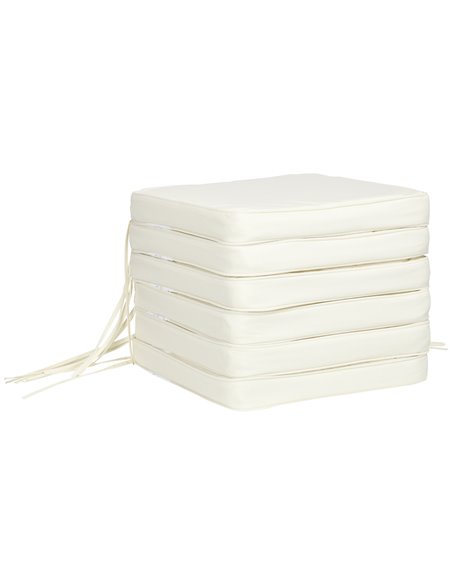 Outsunny Chair Cushions Set of 6, Comfortable Seat Pads for Garden Chairs, 42Lx42Wx5T cm, Cream White 84B-307V70CW - pic 63561 | FastDaddyshop