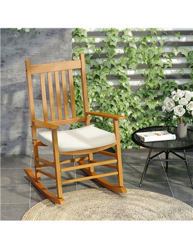 Outsunny Chair Cushions Set of 6, Comfortable Seat Pads for Garden Chairs, 42Lx42Wx5T cm, Cream White 84B-307V70CW