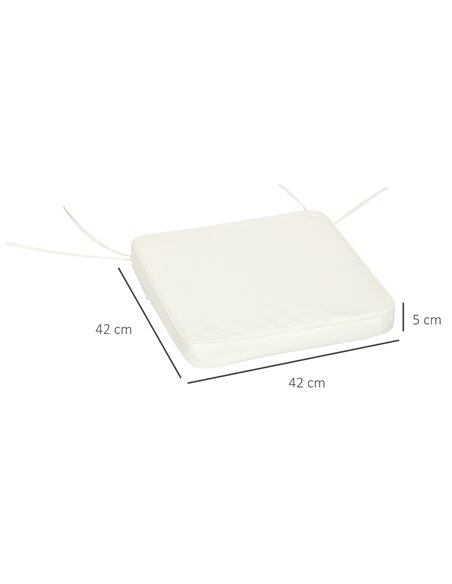 Outsunny Chair Cushions Set of 6, Comfortable Seat Pads for Garden Chairs, 42Lx42Wx5T cm, Cream White 84B-307V70CW - pic 63563 | FastDaddyshop