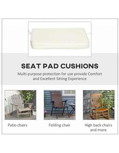 Outsunny Chair Cushions Set of 6, Comfortable Seat Pads for Garden Chairs, 42Lx42Wx5T cm, Cream White 84B-307V70CW