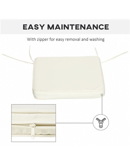 Outsunny Chair Cushions Set of 6, Comfortable Seat Pads for Garden Chairs, 42Lx42Wx5T cm, Cream White 84B-307V70CW - pic 63567 | FastDaddyshop